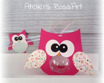 owls ball fuchsia + floral wings
