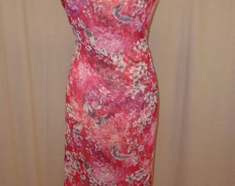 Polyester Voile in a fuchsia floral