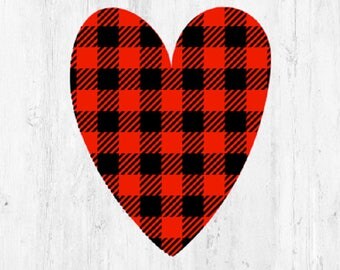 Plaid heart svg | Etsy