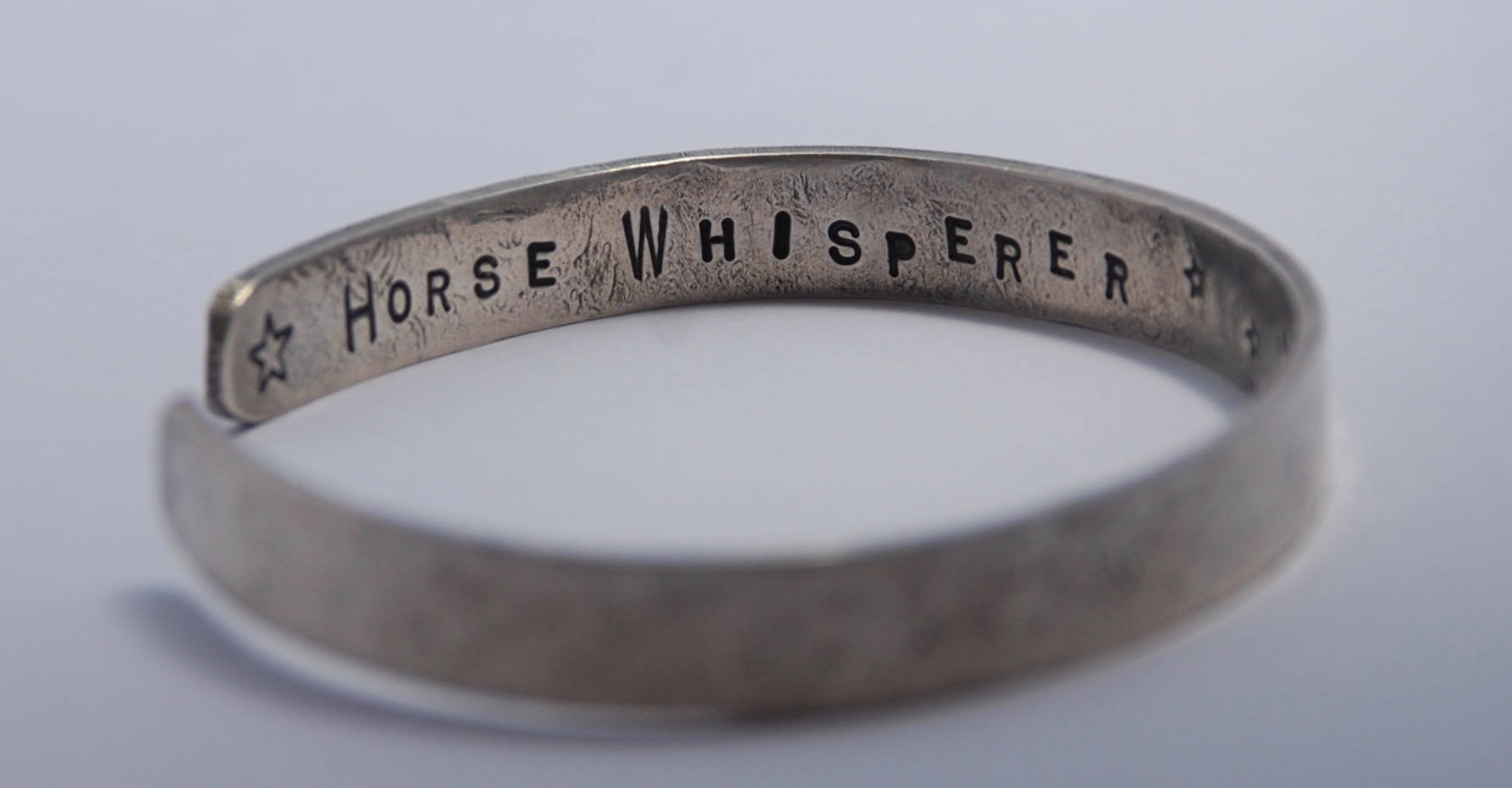 Sterling Silver Cuff Bracelet // HORSE WHISPERER with Stars