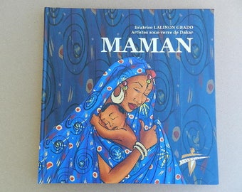 Hardback book poem tribute to "MOM" and African art for mothers day gift