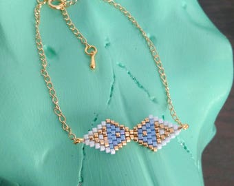 Miyuki Golden weaving geometric bracelet