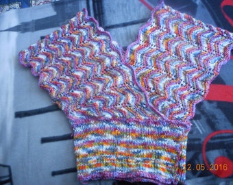 Handmade "wrap-effect" knit for women m 38/40