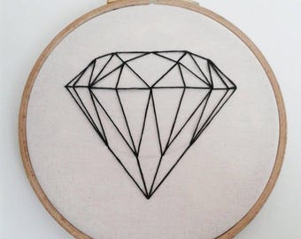 Embroidered black diamond Origami table