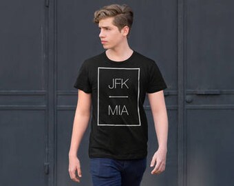 Custom Airport Code Travel Tee (Color Black)