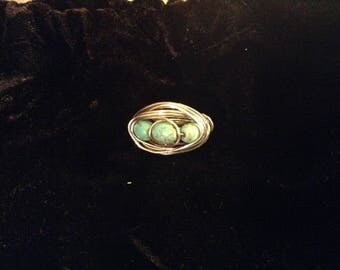 Robin's Nest 10 Turquoise triple Ring