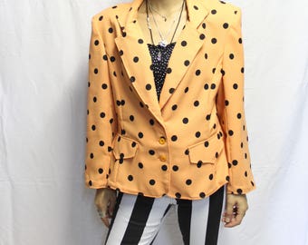 Jacket vintage apricot/black dots