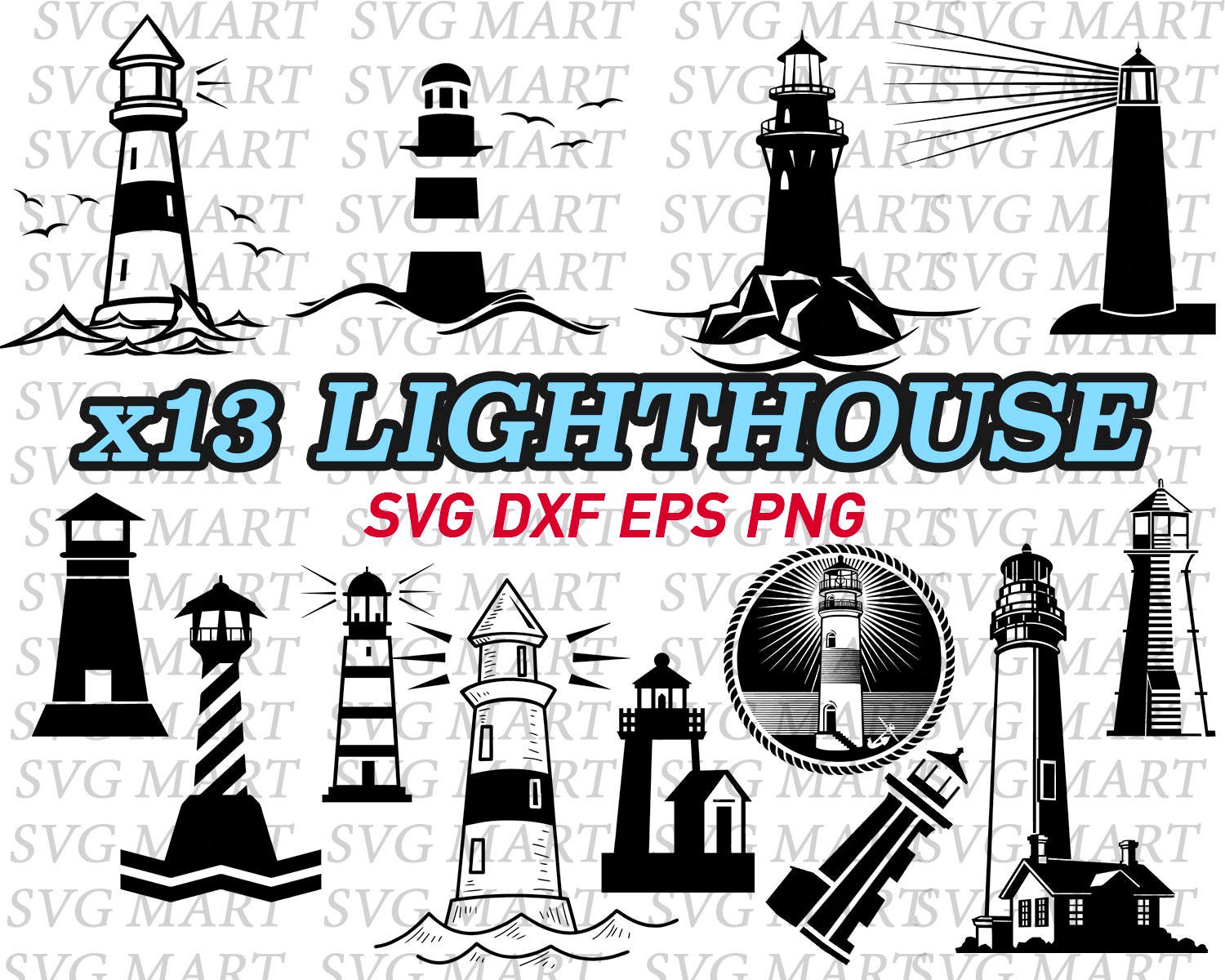 Download lighthouse svg clipart decal stencil png eps dxf