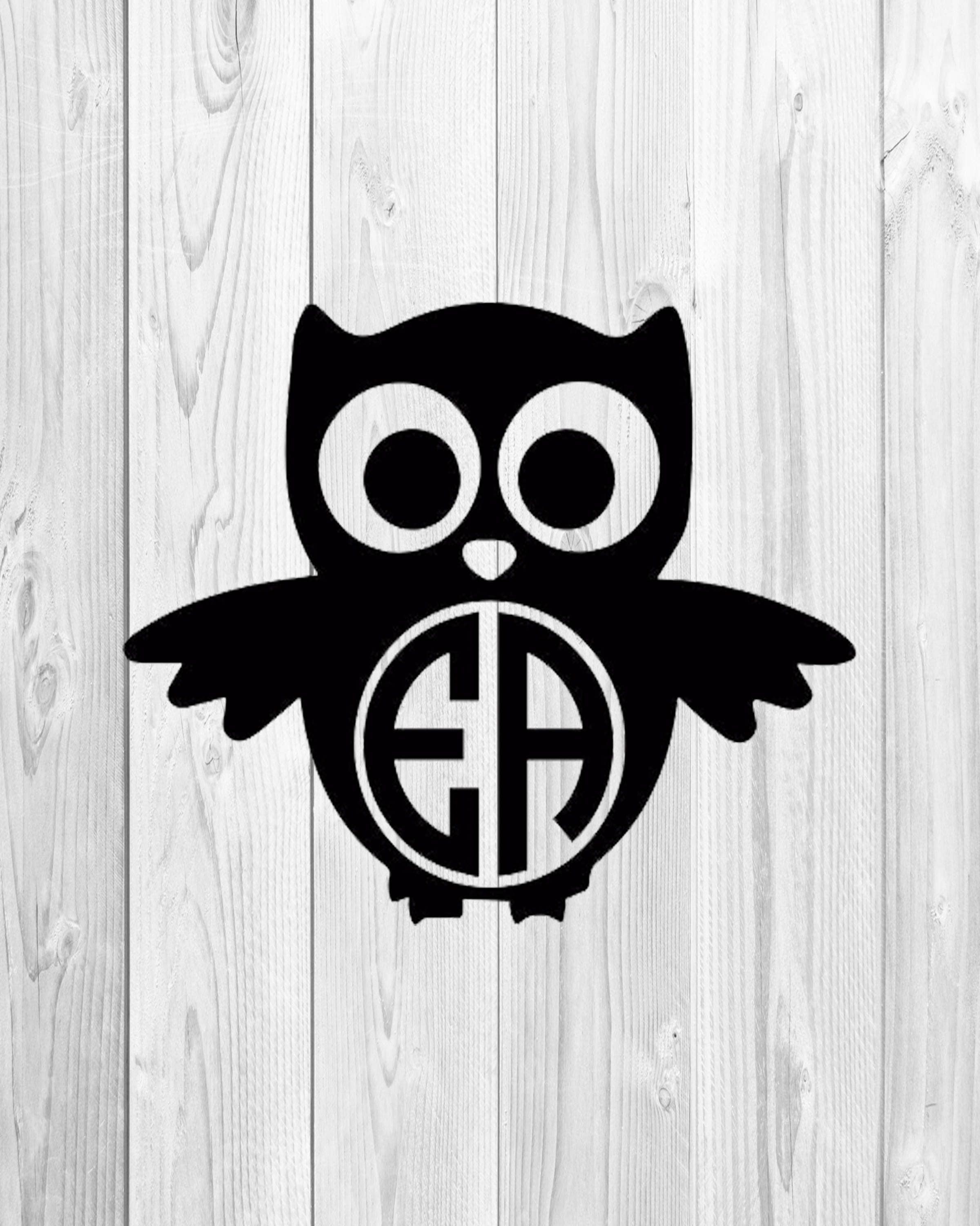 Download Owl Monogram Svg, Owl Svg, Monogram Frame Svg, Silhouette ...