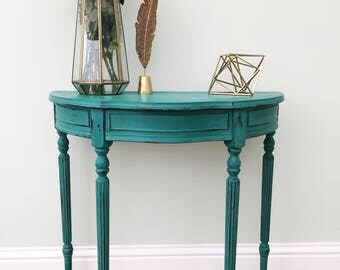 Demi Lune hallway table,vintage console table/half moon table/painted table/side table/Annie Sloan Florence