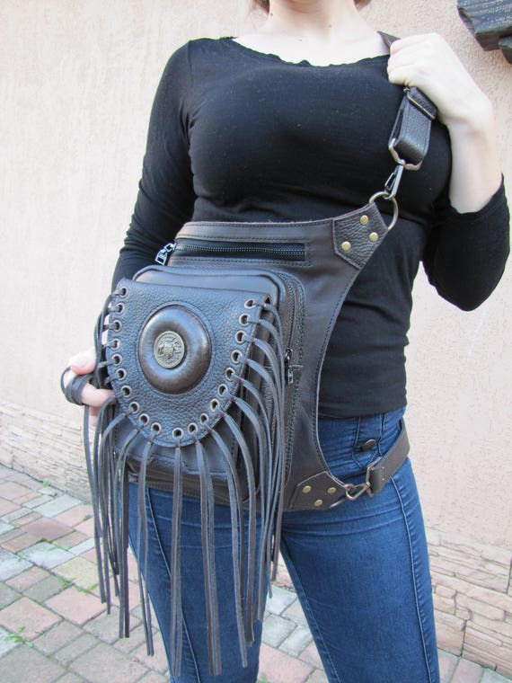 leather hip holster bag