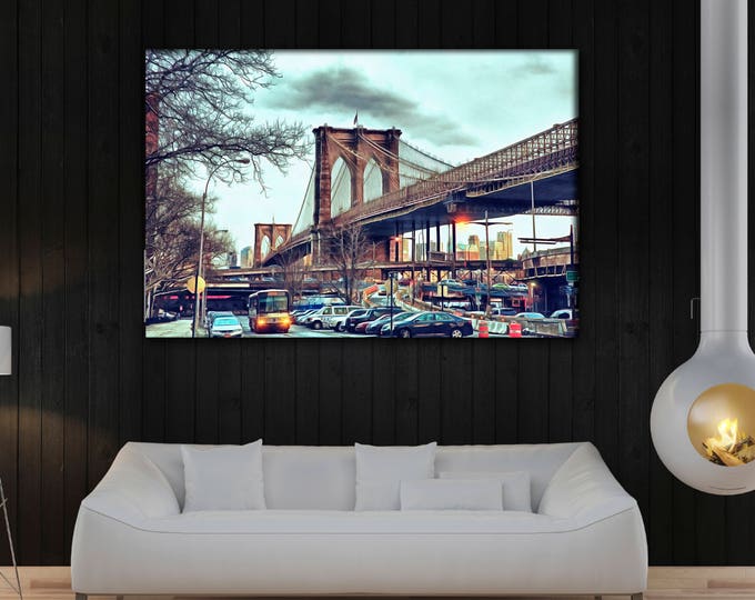Brooklyn bridge picture, New York print, Bridge canvas, Interior decor, Gift for her, USA picture, Canvas oт Art Print, Gift