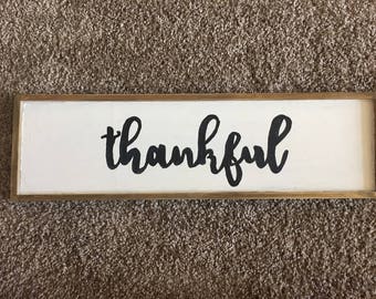 Thankful wood sign | Etsy