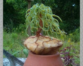 Wire Willow Tree Sculpture, Wire Bonsai, Wire Tree of Life Sculpture, Handmade Wire Bonsai Sculpture, Miniature Fairy Garden Tree