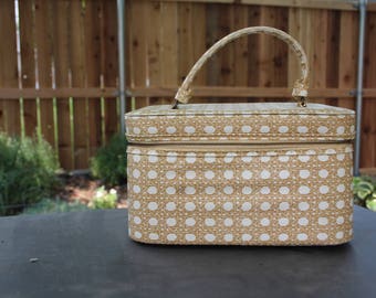 VINTAGE patterned train case