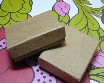 STOREWIDE SALE 50 Pack Kraft Cotton Filled 11 Size Cotton Filled Boxes 1 7/8 Inch by 1 1/4 inch by 5/8 Inch Size