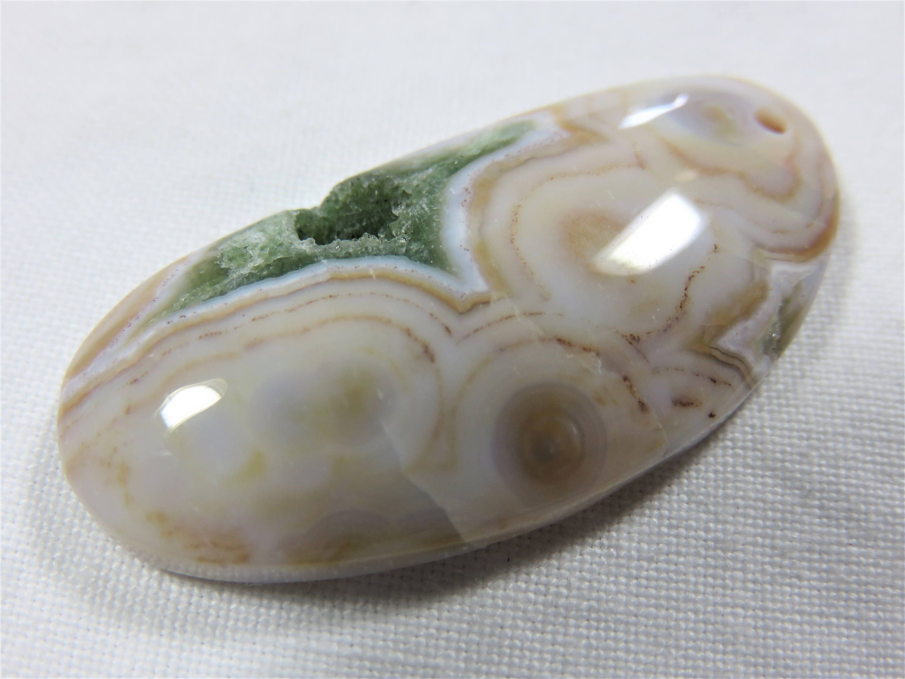 Natural Smooth Green Ocean Jasper Durzy Freeform Shape 19x40x6mm From