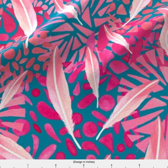 Pink Flamingo Fabric Flamingo Feather Flock By Christinemay Summer