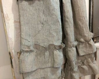 Black and Buttercream Ticking Bloomers | Washed Linen Bloomers | Striped Linen Ticking Bloomers | Ruffled Love Bloomers | The Wild Raspberry