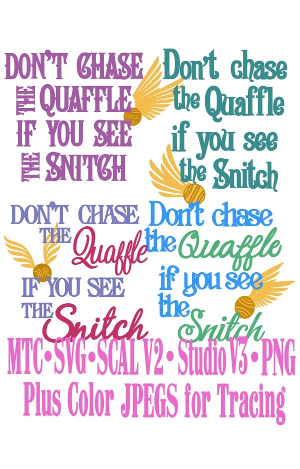 Quidditch Snitch Quote Harry Potter Bundle of 4 Cutting MTC