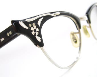 Vintage 50s Cat Eye Combination Eyeglasses Sunglasses Frame 12 Kt Gf