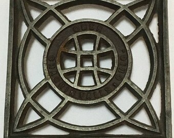 Ober Antique Cast Iron Trivet, 1890-1916, Celtic Knot Design, Sad Iron/Flat Iron Trivet, Vintage Iron Holder, Laundry Room Decor