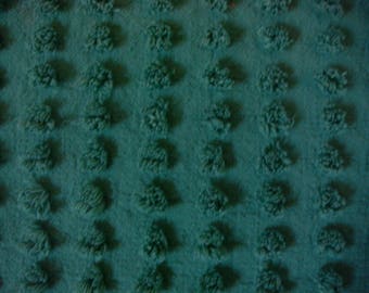 Bates Evergreen Pops Vintage Chenille Bedspread Fabric 12 x 24 Inches