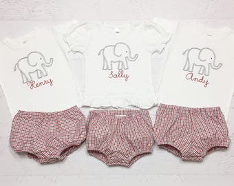 Alabama Elephant Plaid Diaper Cover - University of Alabama Outfit - Baby Boy Diaper Cover - Baby Girl Alabama Outfit - Vintage Elephant