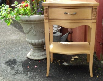 Nightstand Bedside Table Vintage French Provincial Style Poppy Cottage Custom PAINT to ORDER Painted Furniture