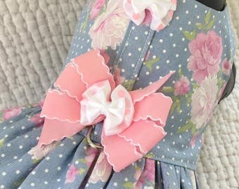 Shabby Chic Dog Harness Vest for Girl Dog Custom Made