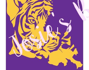 Lsu Tiger State Logo Cut Cutting File Cut Cutting File - .SVG, DXF, Silhouette, .Jpg , Cricut, Cutter, Vinyl, HTV