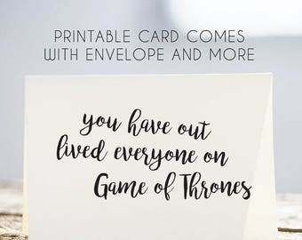 50% OFF game of thrones birthday card, game of thrones printable card, game of thrones card, game of thrones download