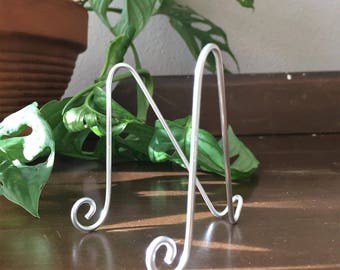 5 pk Large SILVER MINI Holders Easel Stand FOR 5" x 7" Table Number Holders Photo Place Card Business Card Holder Wire Stands