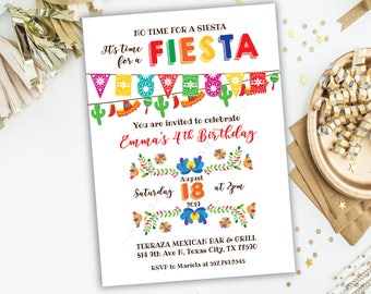 Fiesta Birthday invitation - Fiesta Invitation - Mexican Theme - Printable