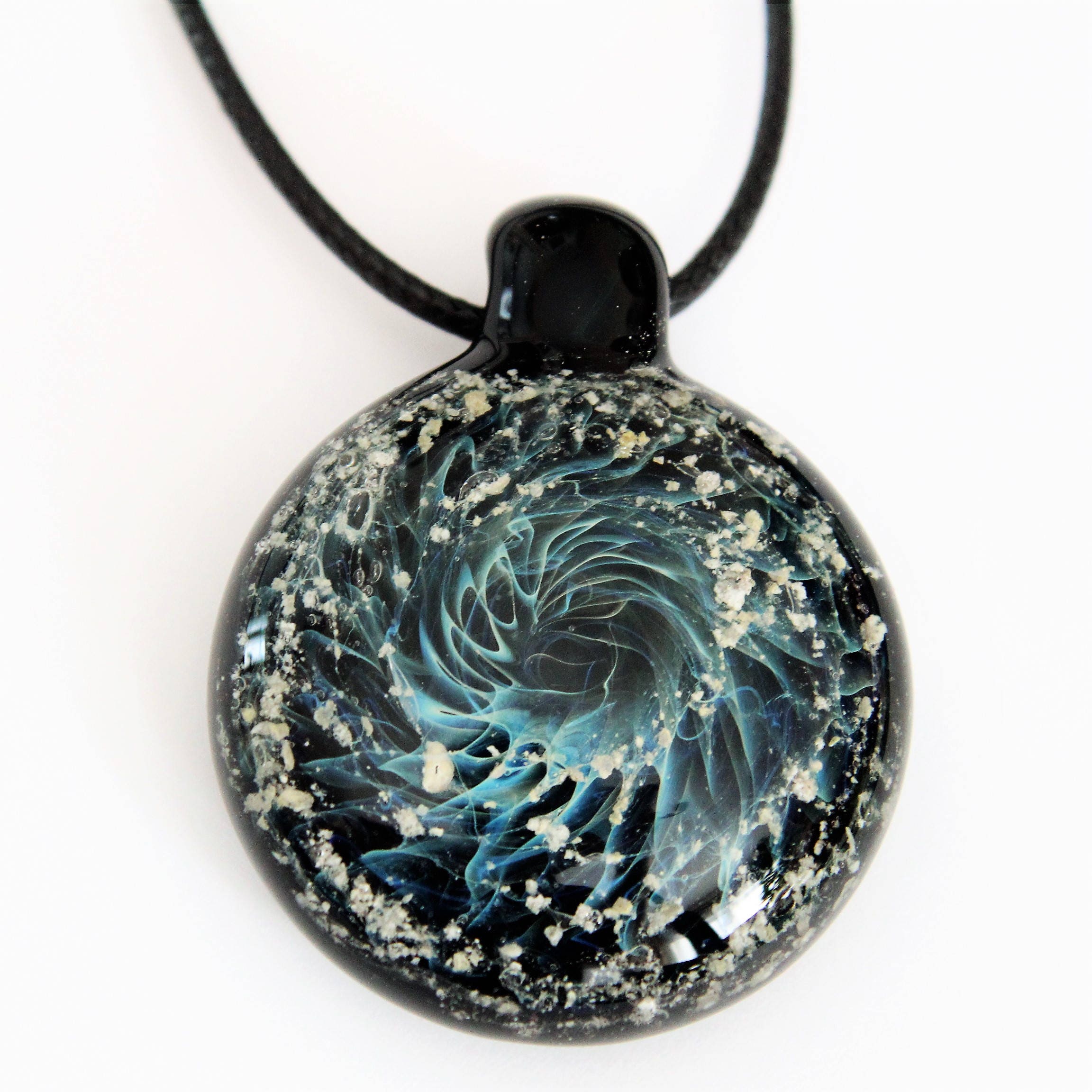 Cremation Ashes Jewelry StarDust Galaxy Necklace Blown
