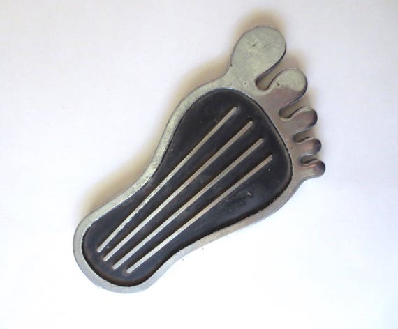 Vintage Chrome Barefoot Foot Pedal Footprint Rat Rod Gas Pedal