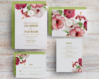 Mexico Wedding Invitations, Hawaiian Invitations, Tropical Wedding Invitations, Menu, Save the Dates, Table Numbers, Programs, Beach, Maui