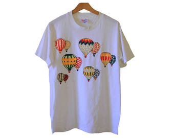 Vintage 80's Hot Air Balloon T-shirt Size Medium