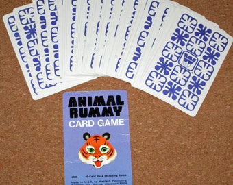 Vintage Animal Rummy Card Deck Playing Cards by Whitman