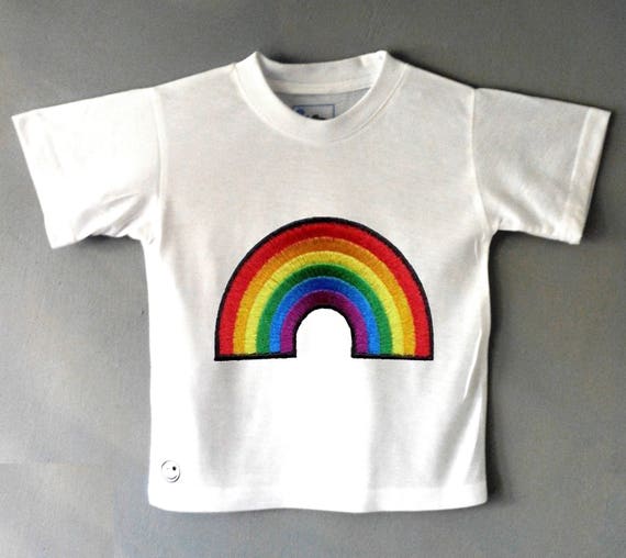 Rainbow t shirt. Rainbow childrens t shirt. Retro kids