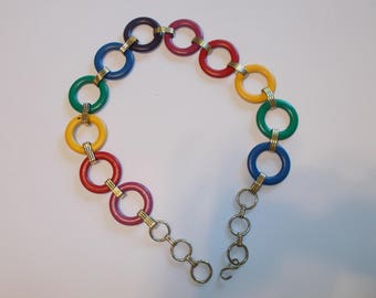 Colorful Circles MOD Vintage Chain Belt