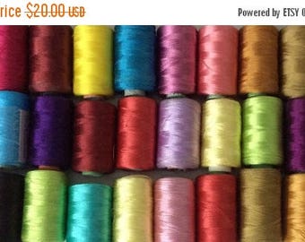 15% off on Silk Thread, 20 Spools Wholesale Indian Silk Thread, Art Silk Thread, Hand And Machine Embroidery Thread