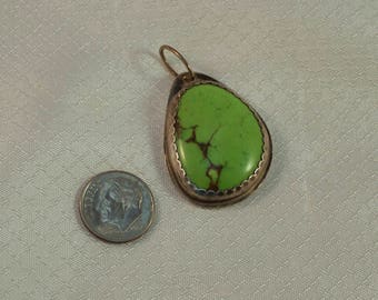 Southwestern Green Mojave Turquoise and Sterling Pendant