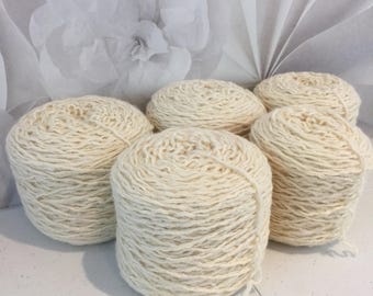 Recycled Lambswool Angora Blend Yarn 950 Yards Lot 608 Worested Weight