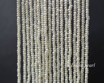 Seeds pearl Freshwater pearls Button pearl Corn pearl Potato pearl White Loose pearls necklace 2.5mm 250 pcs Full Strand PL5036
