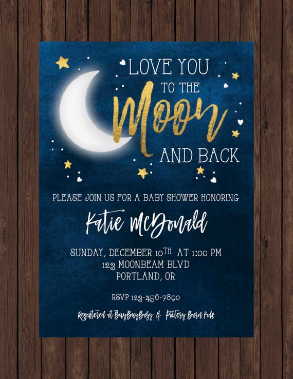 Love You To The Moon And Back Baby Shower Invitations 4