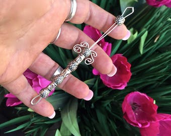 Roach Clip with Slider bead, Silver Roach Clip, Hand made Clip, One of a kind, Unique Marijuana Gift, Stoner Gift, Hand Crafted