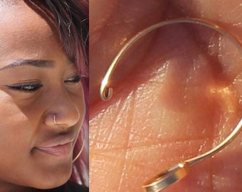 Fake Nose Ring Hoop-Fake Nose Ring-Nose Ring-Nose Hoop-Fake Nose Hoop-Fake Piercing-Faux Nose Ring-Silver Nose ring-Nose Cuff-Body Jewelry