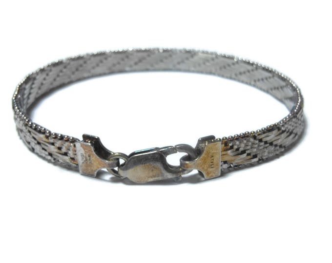 Milor reversible bracelet, two tone sterling silver 925 bracelet with gold overlay accents, made in Italy