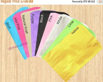 On Sale 100 5 x 7 inch Colored Paper Bags, Cute Colored Paper Party Bags, Paper Merchandise Bags, Gift Bags, Wedding Bags, Bridal Bags, Craf